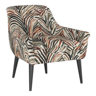 West Loop Chair in Chocolate Washed Zebra For Sale