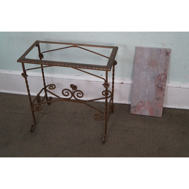 Antique Wrought Iron Marble Top Side Table Chairish