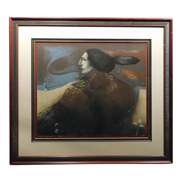 1980s Frank Howell "Moon Shadow" Hand Signed With Custom Frame For Sale