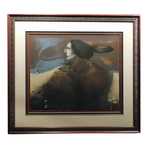 1980s Frank Howell "Moon Shadow" Hand Signed With Custom Frame