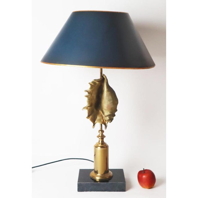 Hollywood Regency Shell-Shaped Table Lamp from Maison Charles, Paris, 1970s For Sale - Image 9 of 16