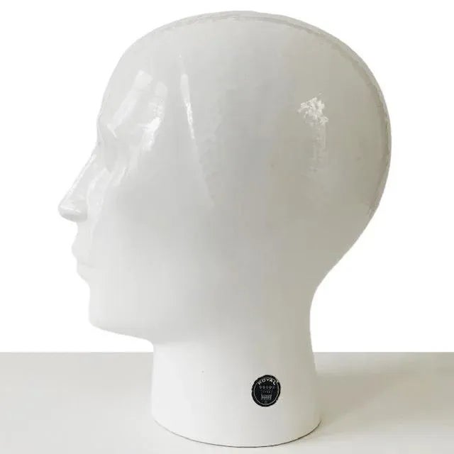 Ceramic White Glazed Earthenware Head from Royal Delft 1970s For Sale - Image 7 of 7