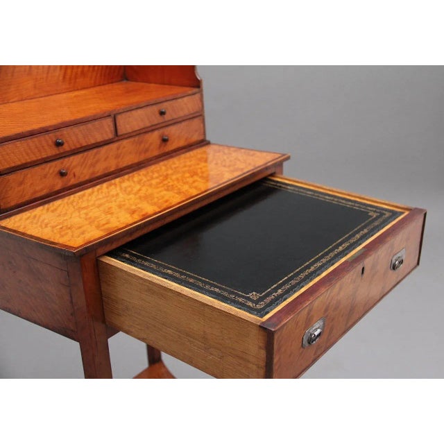 Wood 19th Century Satinwood Lady's Writing Table in the Sheraton Style For Sale - Image 7 of 16