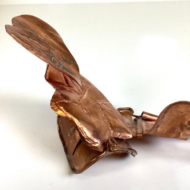 Cowboy Thin Copper Sculpture Figure Western Chaps Saddle Vintage 7.5”l Brutalist For Sale - Image 6 of 11