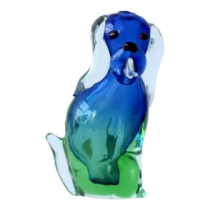 1970s Hand-Blown Seguso Murano Dog Vase