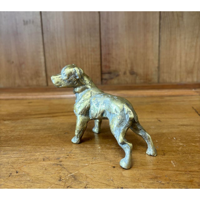 Early 20th Century Vintage English Brass Dog Figure For Sale - Image 5 of 6