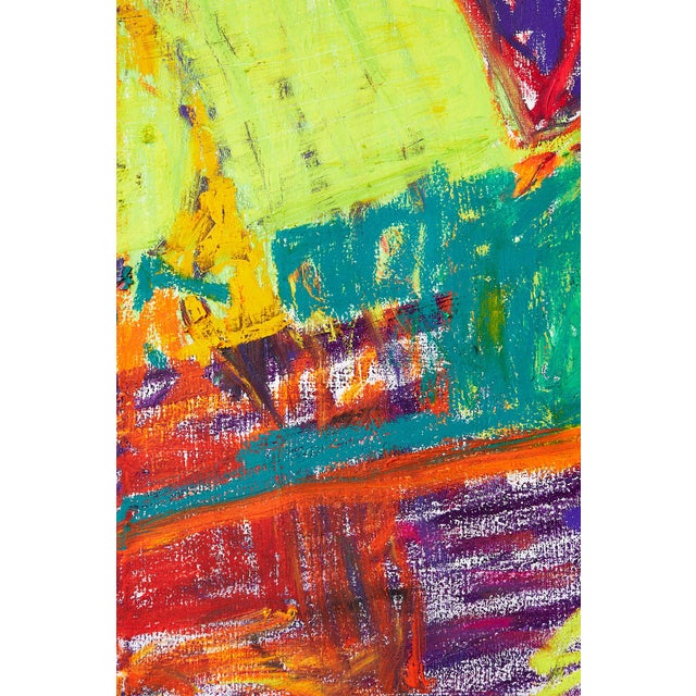 "Monstera Adansonii" Original Oil Stick Painting by Simon Findlay For Sale - Image 10 of 14