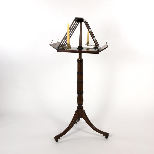 Wood Early 19th Century English Regency Walnut Duet Stand For Sale - Image 7 of 13