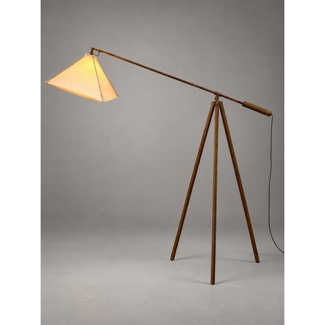 Large Vintage Adjustable Tripod Floor Lamp For Sale - Image 10 of 10