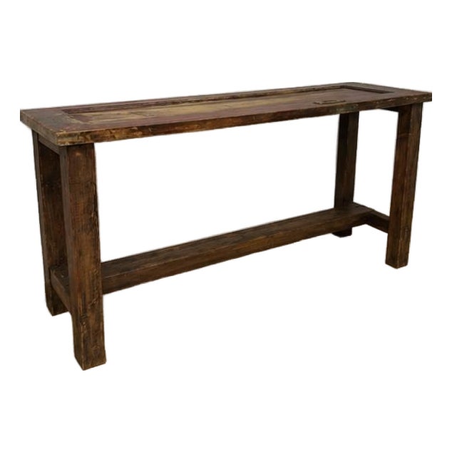 Reclaimed Antique Door Console Table – Rustic Bar Height | Industrial For Sale