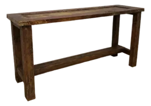 Reclaimed Antique Door Console Table – Rustic Bar Height | Industrial