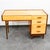 Mid Century Modern Vanity Desk Birch Walnut Drawers Mirror Italian Blonde Wood For Sale - Image 10 of 10