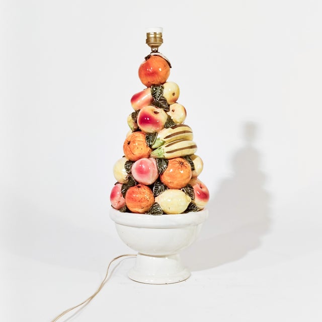 Orange Large Ceramic Table Lamp from Hispania, 1950s For Sale - Image 8 of 13