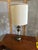 Brass Vintage Brass and White Acanthus Table Lamp With Shade and Pineapple Details For Sale - Image 8 of 8
