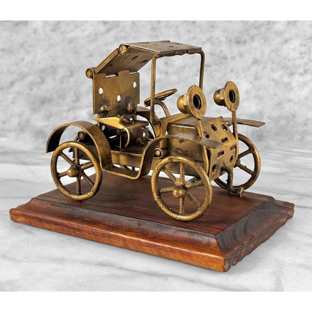 Industrial Vintage Steampunk Brutalist Spanish Metal Art Car Sculpture For Sale - Image 3 of 9
