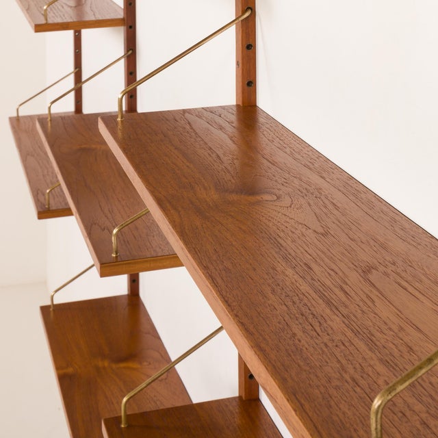 Brown Mid-Century Danish Teak Shelving Unit, 1970s For Sale - Image 8 of 13