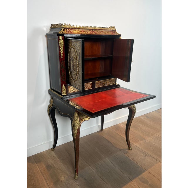 Late 19th Century Late 19th Century Bonheur du Jour desk, literally happiness of the day in Boulle marquetry For Sale - Image 5 of 12