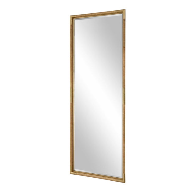Kenneth Ludwig Chicago Kampar Full Length Rattan Tall Mirror For Sale - Image 4 of 6