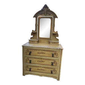 Vintage Amish Chest of Drawers With Matching Attachable Mirror