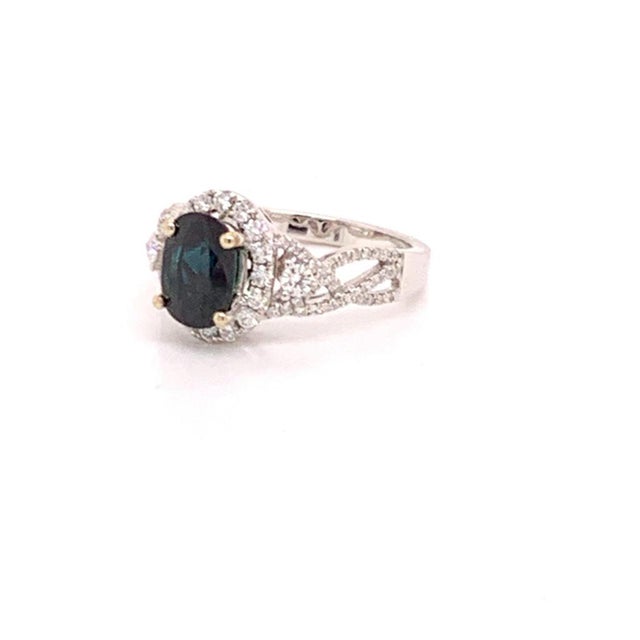 2010s Diamond Sapphire Ring 6.5 18k Gold 2.62 TCW Women Certified For Sale - Image 5 of 7