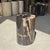Side Table in Black Petrified Wood with Beige Striations and a Circular Arc For Sale - Image 15 of 18