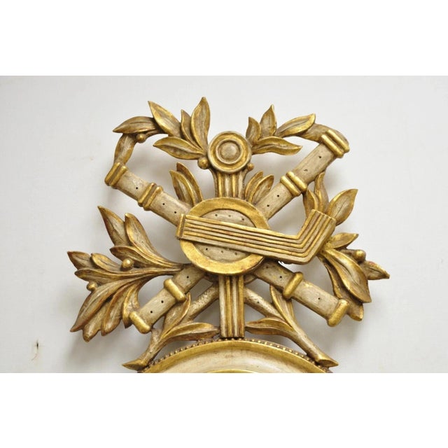 Traditional Antique Italian Regency Carved Wood Round Cream & Gold Wall Mirror by M Grieve For Sale - Image 3 of 10