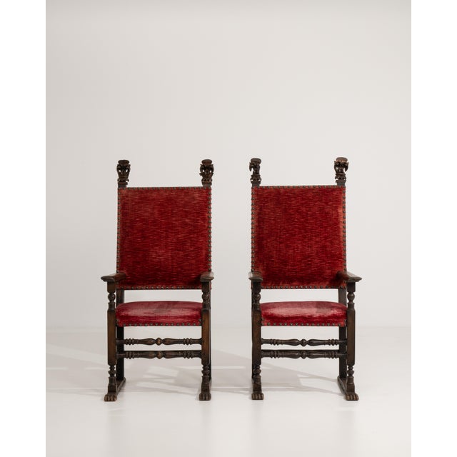 18th Century Pair Of Henry II Throne Armchairs In Original Patina For Sale In Greensboro - Image 6 of 9