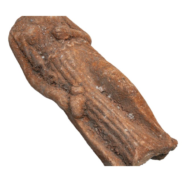 Wood Petite Antique European Terracotta Figurine For Sale - Image 7 of 8