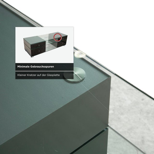 Glass CL 1552 Sideboard in Black Glass from Spectral For Sale - Image 7 of 14