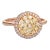 Pink Yellow Diamond Halo Ring Estate 18 Karat Rose Gold Fine Coloured Gemstones size 8.25 For Sale