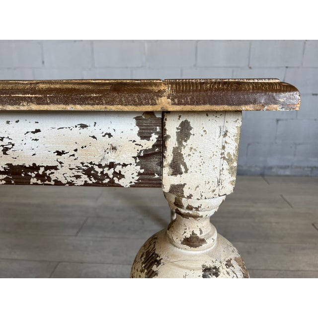 Victorian Farmhouse Whitewashed Distressed Wood Dining Table Chairish