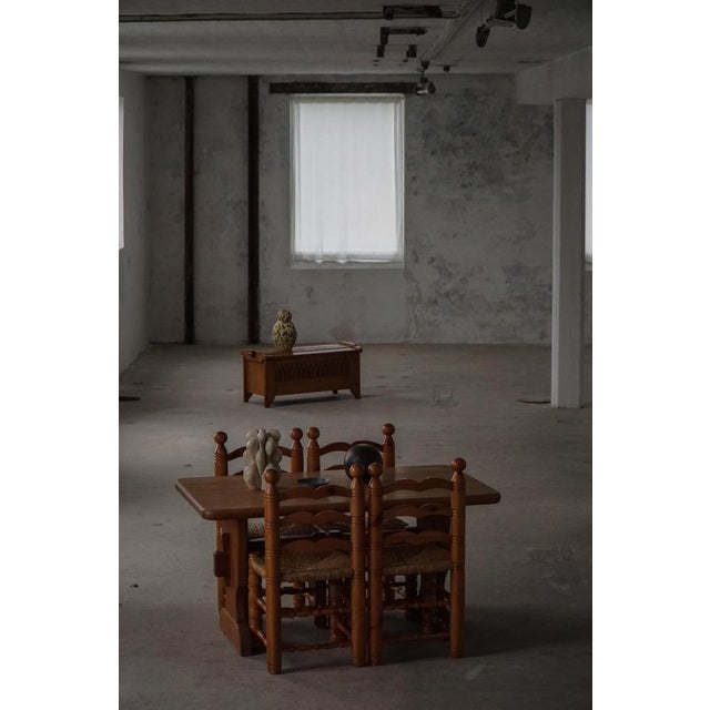 This set of 6 Modern Brutalist chairs, crafted in the 1960s by a French cabinetmaker are made in the style of Charles...