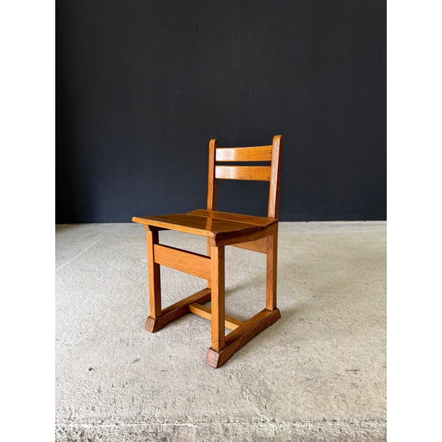 Brown Mid-Century Handcrafted Oak Dining Chairs, Belgium, 1950s, Set of 5 For Sale - Image 8 of 18