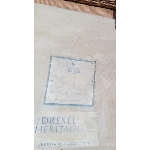 French Country Vintage Drexel Heritage Wicker Rocking Chair For Sale - Image 3 of 8