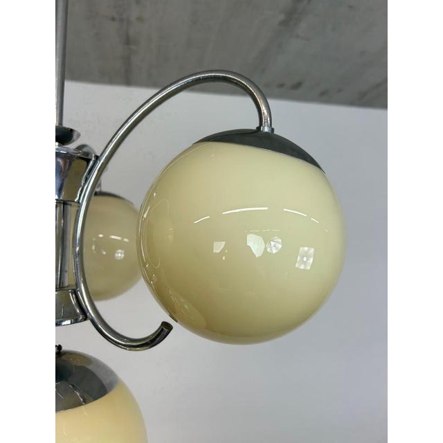 Art Deco Chrome Hanging Lamp, 1930s For Sale - Image 4 of 7