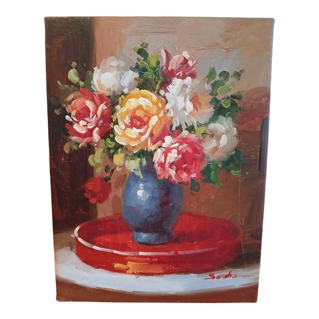 Still Life Oil Painting on Canvas Signed by Artist For Sale