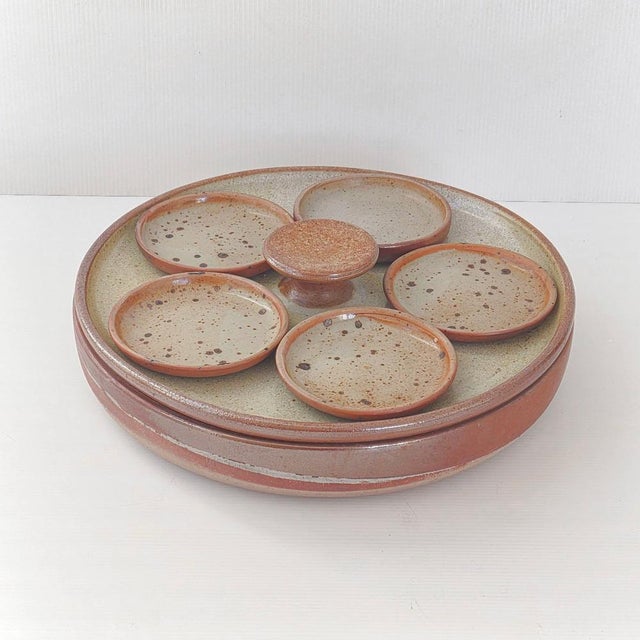 Vintage Pyrite Stoneware Serving Platter from La Borne, 1970s, Set of 2 For Sale - Image 15 of 15