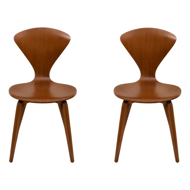 ‘’Pretzel” Armless Chairs in Manner ofNorman Cherner for Plycraft- Pair For Sale