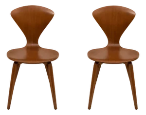 ‘’Pretzel” Armless Chairs in Manner ofNorman Cherner for Plycraft- Pair