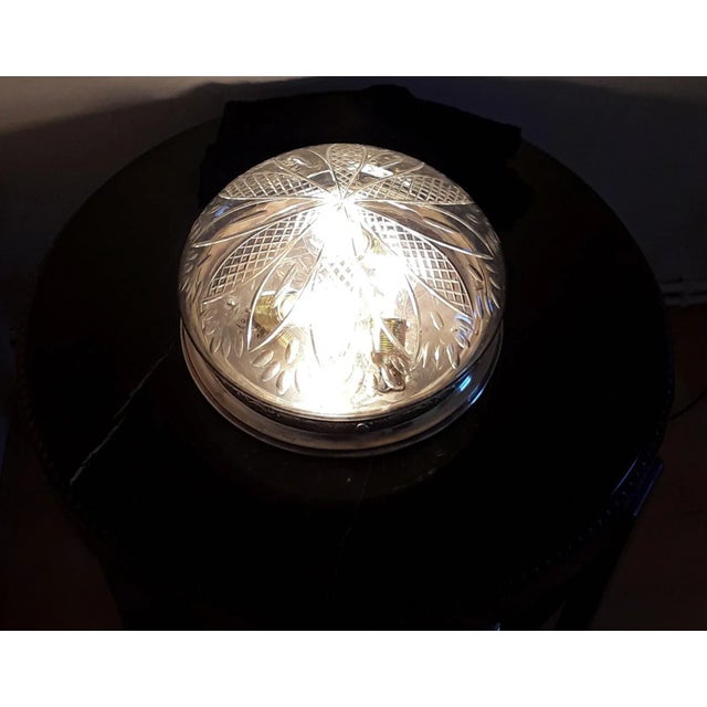 Metal Ancient German Round Ceiling Lamp, 1900s For Sale - Image 7 of 9