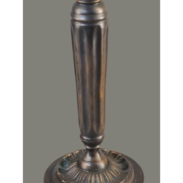 Antique Ornate Bronze Candle Stick Candle Holder For Sale - Image 4 of 12