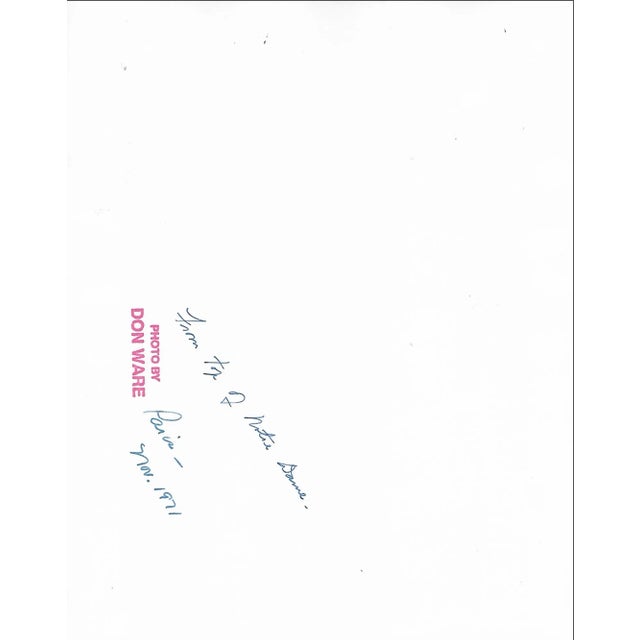 1971 black and white photo by Los Angeles, California by Don Ware of the Seine and the Eiffel Tower from the top of Notre...