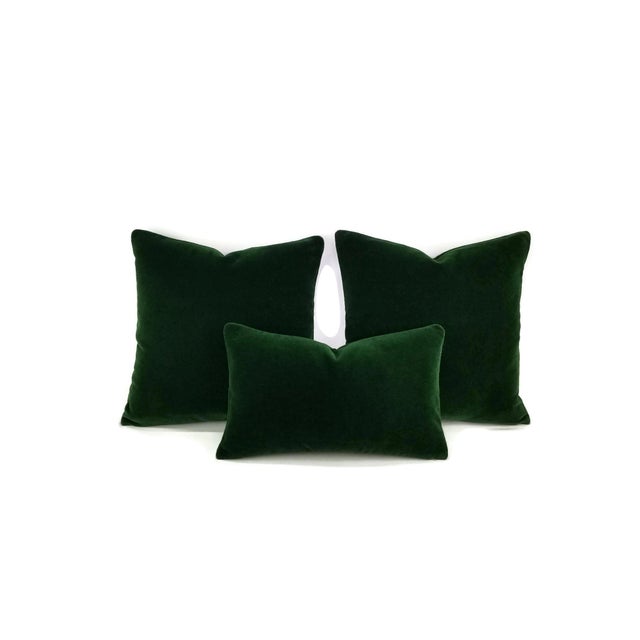 emerald green velvet lumbar pillow