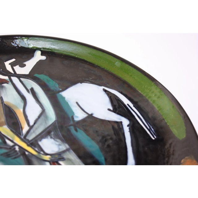 Black 1950s Italian Ceramic Charger by Luciano Rumi For Sale - Image 8 of 13