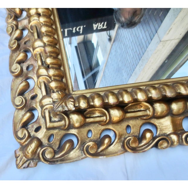 Italian Antique Italian Gilt Wood Mirror For Sale - Image 3 of 10