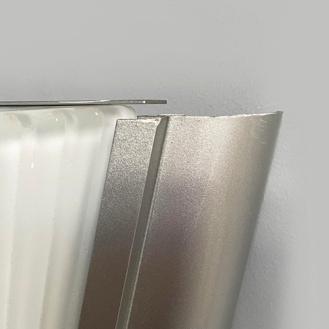 Silver Italian Modern Opaline Glass and Metal Wall Lamps, 1980s, Set of 3 For Sale - Image 8 of 18
