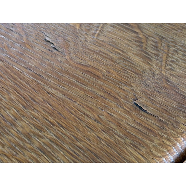 Danish Oak Extension Trestle Dining Table in the manner of Henning Kjærnulf For Sale - Image 12 of 14