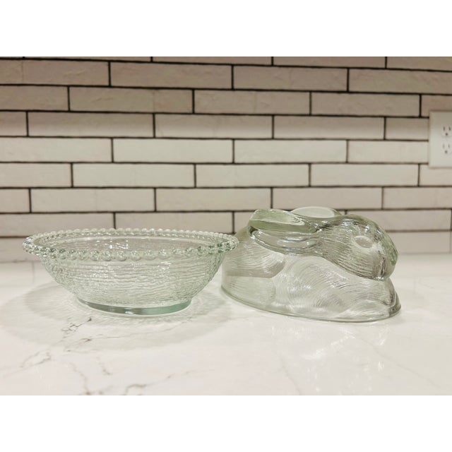 Glass Vintage Oval Glass Bunny Dish by Indiana Glass Company For Sale - Image 7 of 7