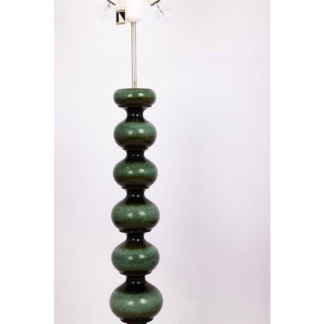 Large Green Ceramic Floor Lamp from Kaiser Leuchten, Germany, 1970s For Sale - Image 3 of 13