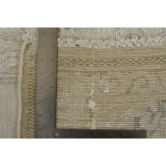 Kerman Rug 9’5” X 12′ Ivory Wool Vintage Distressed Hand-Knotted Carpet For Sale - Image 15 of 15